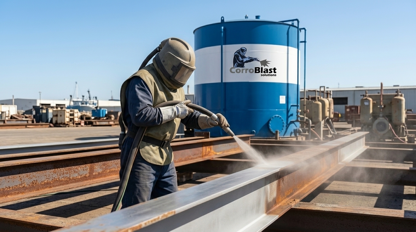 Corroblast Solutions team carrying out industrial surface work